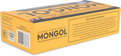 Mongol Classic Incense Cedar #2 Pencil - 12-Pack – Pre-sharpened, European Graphite Core, US Grown Cedar, Smudge Free Eraser – Nontoxic PMA Certified