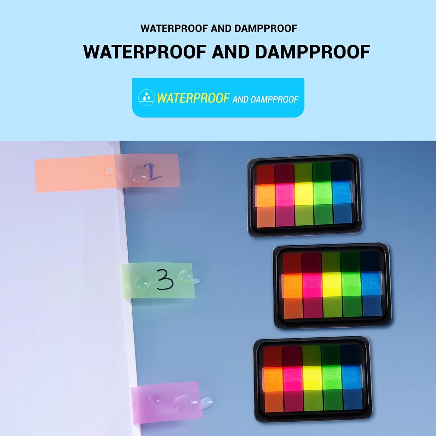 Golcellia Fluorescent Translucent Sticky Note Flags, 1200 Pcs Total, Pack of 10 Color Tabs, Arrow Index Tabs, Page Flag Markers
