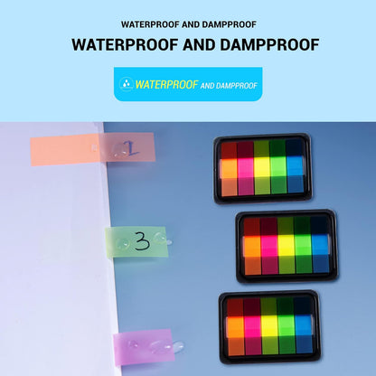 Golcellia Fluorescent Translucent Sticky Note Flags, 1200 Pcs Total, Pack of 10 Color Tabs, Arrow Index Tabs, Page Flag Markers