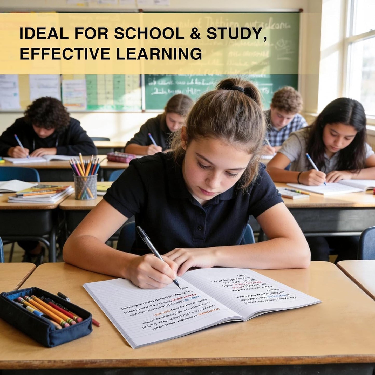 Oucaru Composition Notebook 50 Pack Bulk College Ruled, Brown Cover Notebooks for School, 70 Sheets 7-1/2"x9-3/4, Back to School Supplies Journal for K-12 Students