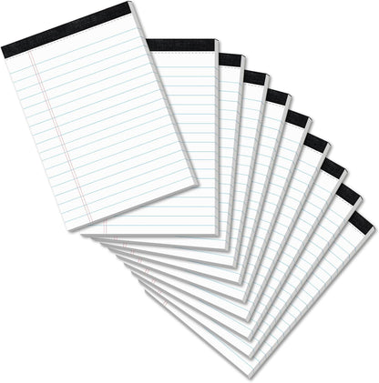 Note Pads 5x8, Narrow Ruled Legal Pad, Multicolor Small Notepads, 30 Sheet/notepad, 8 Pack Colored Legal Pads, Pink Legal Pad, Purple Notepad, Perforated Lined Note Pads for Study, Office, To-Do Lists