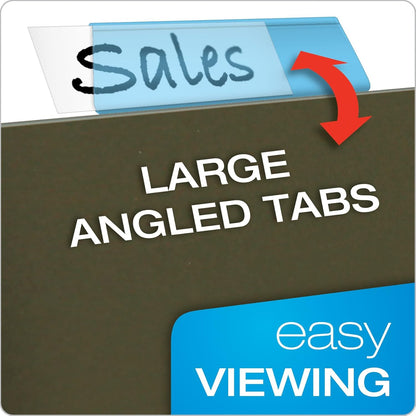 Pendaflex Hanging Folder Tabs, 2", Clear Yellow, 25 Tabs and Inserts per Pack (42 YEL)