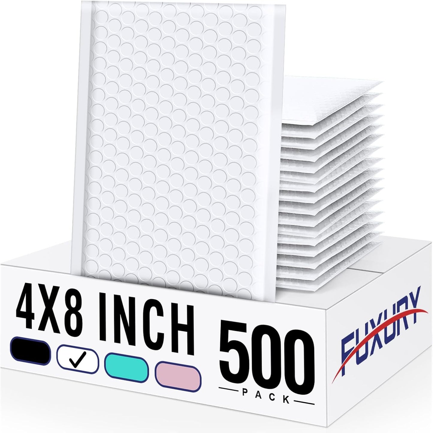 Fuxury Black Bubble Mailers 4x8" 100 Pack Waterproof Padded Envelopes Usable Size 4x7" Self Seal Bubble Envelopes Padded Mailers for Small Business, Envelope Mailers