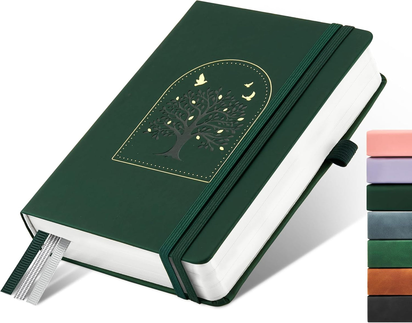 &And Per Se Lined Journal Notebook, 160 Pages, A5 5.7 x 8 inches College Ruled Thick Paper Notebook Journals for Writing, Hardcover Notebooks for Women Men Office School (1 Pack, Green) - Colors A