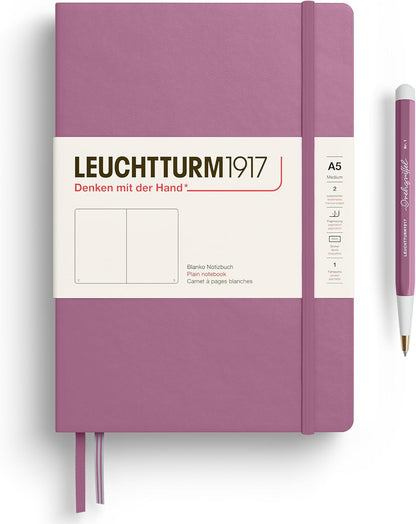 LEUCHTTURM1917 - Notebook Hardcover Medium A5-251 Numbered Pages for Writing and Journaling - Thinking Ahead (Plain Paper, Spice Brown)