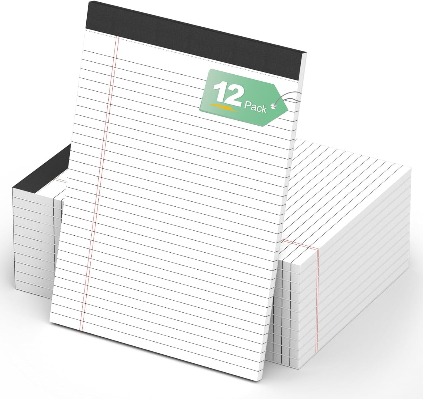 Nichela 5" x 8" Note Pads 12 Pack of Legal Pads 30 Sheets Notepad College Ruled Small Writing Pads Perforated Pages Paper Pads 80GSM Heavyweight Paper Note Pads for Home, Office, or School