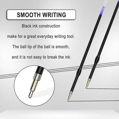 Linbsunne 50 Pieces Ballpoint Refills Medium Point 1mm Black Ink Replaceable Ball Point Pen Refills for Men Women (50pcs-Black Ink, Length can be Cut)