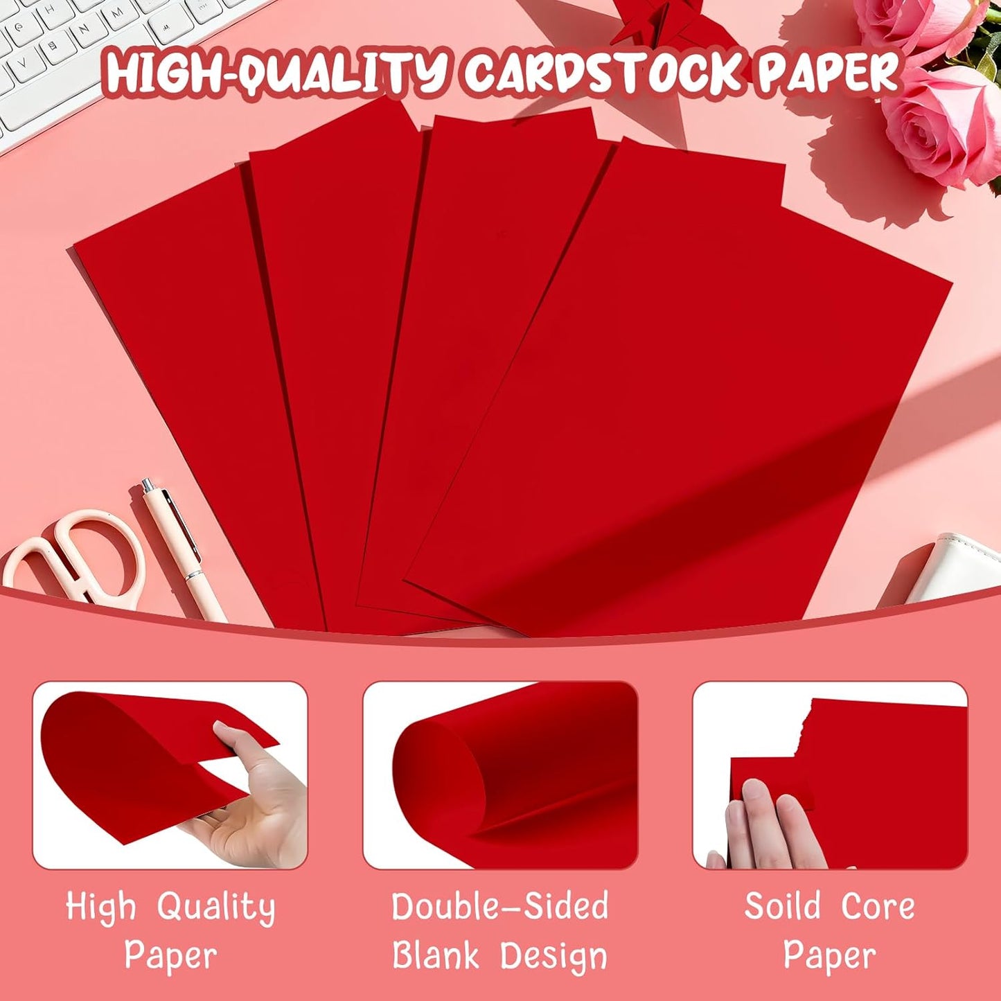 40 Sheets Cream Cardstock Paper 8.5 x 11, Ivory Cardstock Printer Paper 8.5x11, Off White Card Stock Paper 8.5 x 11, 200 GSM Construction Paper for DIY Cards, Greeting Cards, Wedding Invitations