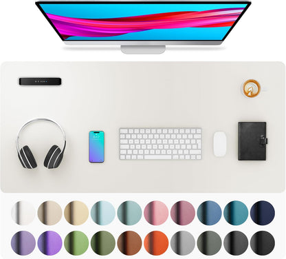 Aothia Leather Desk Pad Protector, Mouse Pad, Office Desk Mat, Non-Slip PU Leather Desk Blotter, Laptop Desk Pad, Waterproof Desk Writing Pad for Office and Home (Black,36" x 17") - Colors B