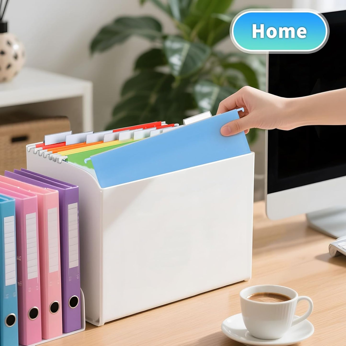 25-Pack Green Hanging File Folders, Letter Size (8.5" x 11") with 1/5-Cut Tabs,Includes 35 Transparent Label Cards & 50 Sticker Labels for Home & Office Organization