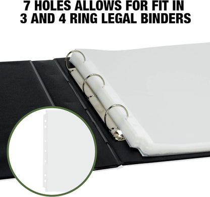 Samsill Sheet Protectors, 8.5 x 14 Inch Document Protectors for Legal Binder, Heavyweight, Clear, Legal Size, Top Loading, Acid Free, 30 Pack