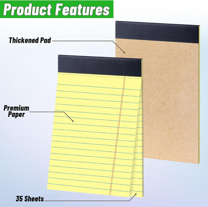 36 Pack Legal Pads Bulk, 5x8 Inch Rainbow Notepad, Note Pads Wide Ruled Perforated Memo Pad for Work Study Daily Note Taking List, Lined Writing Pads Memo Refills Notepads for Office Home School