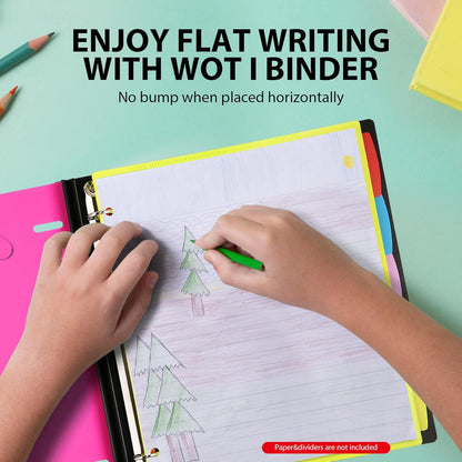WOT I 1 Inch Telescoping 3 Ring Binder 4 Pack, Expandable Flexible Binder with Customizable Front Cover & Clear Catalog Pocket, Holds 225 Sheets, School Office Supplies, White