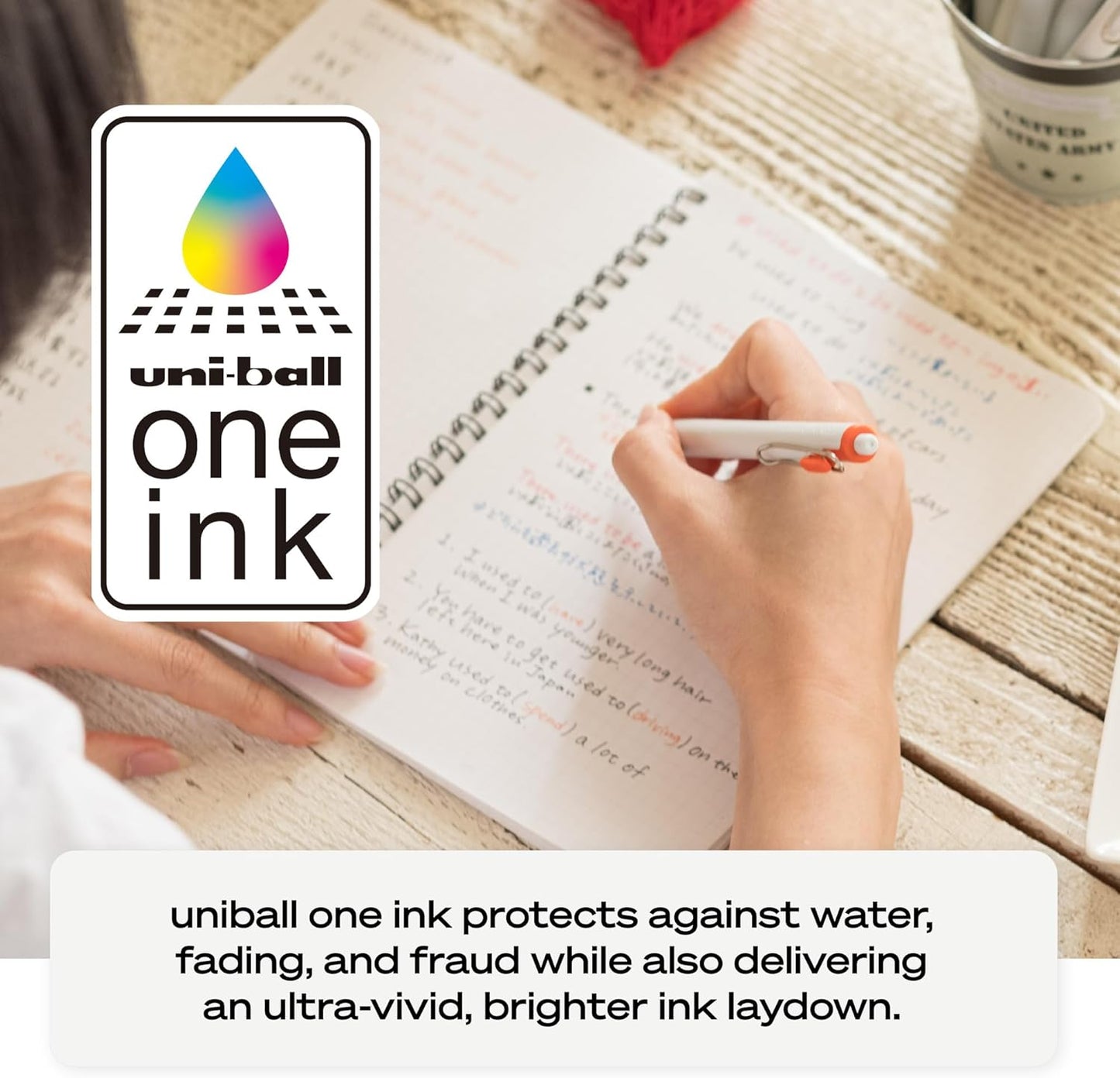 Uni-Ball One Black Retractable Gel Pens 4 Pack with Medium Points, Uni-Ball Click Pens are Fraud Proof and the Best Office, School, and Bible Pens