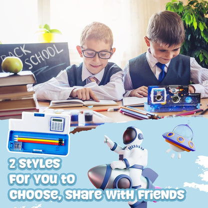 Henoyso Multifunctional Pencil Box for Girls Butterfly Pencil Case with Calculator and Sharpener Cool Cute Pencilcase School Supplies Essentials Christmas Birthday Gift Present for Kids Teens
