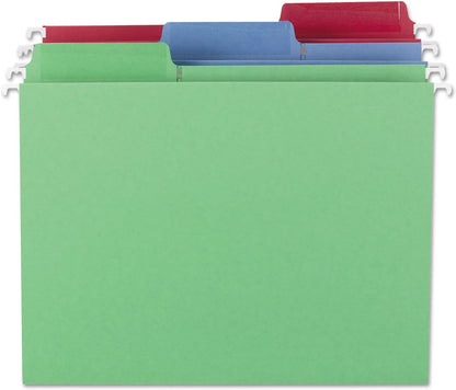 Smead Erasable FasTab Hanging File Folder, 1/3-Cut Built-in Tab, Letter Size, Moss, 20 per Box (64032)