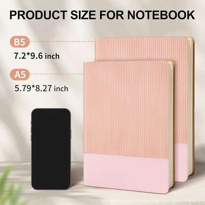 Lined Journal Notebook for Work College Ruled Note Book 5.79"x8.27"A5 PU Leather Daily Journaling 216 Pages for Women Men Writing Home School Supplies Business (Dark Green)