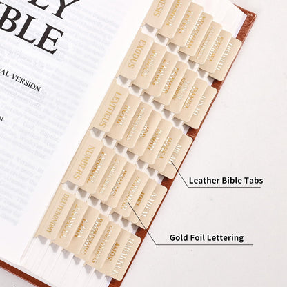 Laminated Bible Tabs, Gold Foil Embossed Lettering Bible Chapter Index Tabs for Women Men, Reposition Large Print Sticky Labels, Easy to Read and Apply, 105Chapters Labels for Easy Navigation (Black)