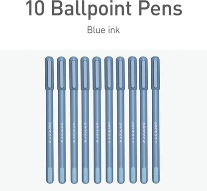 Pentonic Ballpoint Pens, 10 Count, Frosted Pale Gray Barrel with Black Ink, 0.7 mm Fine Point, Smooth Writing For Journaling & Note Taking (PEN13086)