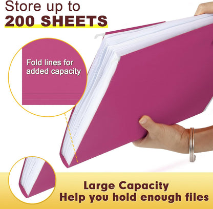 HERKKA Hanging File Folders, 30 Pack Reinforced Letter Size Hanging Folders, Designed for Bulky Files, Filing Cabinet, 1/5-Cut Adjustable Tabs (Blue)