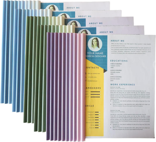 10 Pcs Report Covers with Sliding Bars, A4 Resume Cover, 70 Sheet Letter Size Paper Capacity Presentation Folders, File Document Binder for School and Business