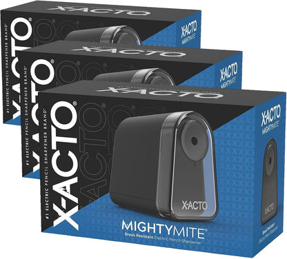 X-ACTO Pencil Sharpener, Mighty Mite Electric Pencil Sharpener, With Pencil Saver®, SafeStart® Motor, Black, 1 Count - Home, Office, School, Teacher Supplies