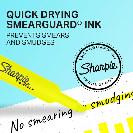 Sharpie Tank Style Highlighters, Chisel Tip, Fluorescent Pink, 12 Count