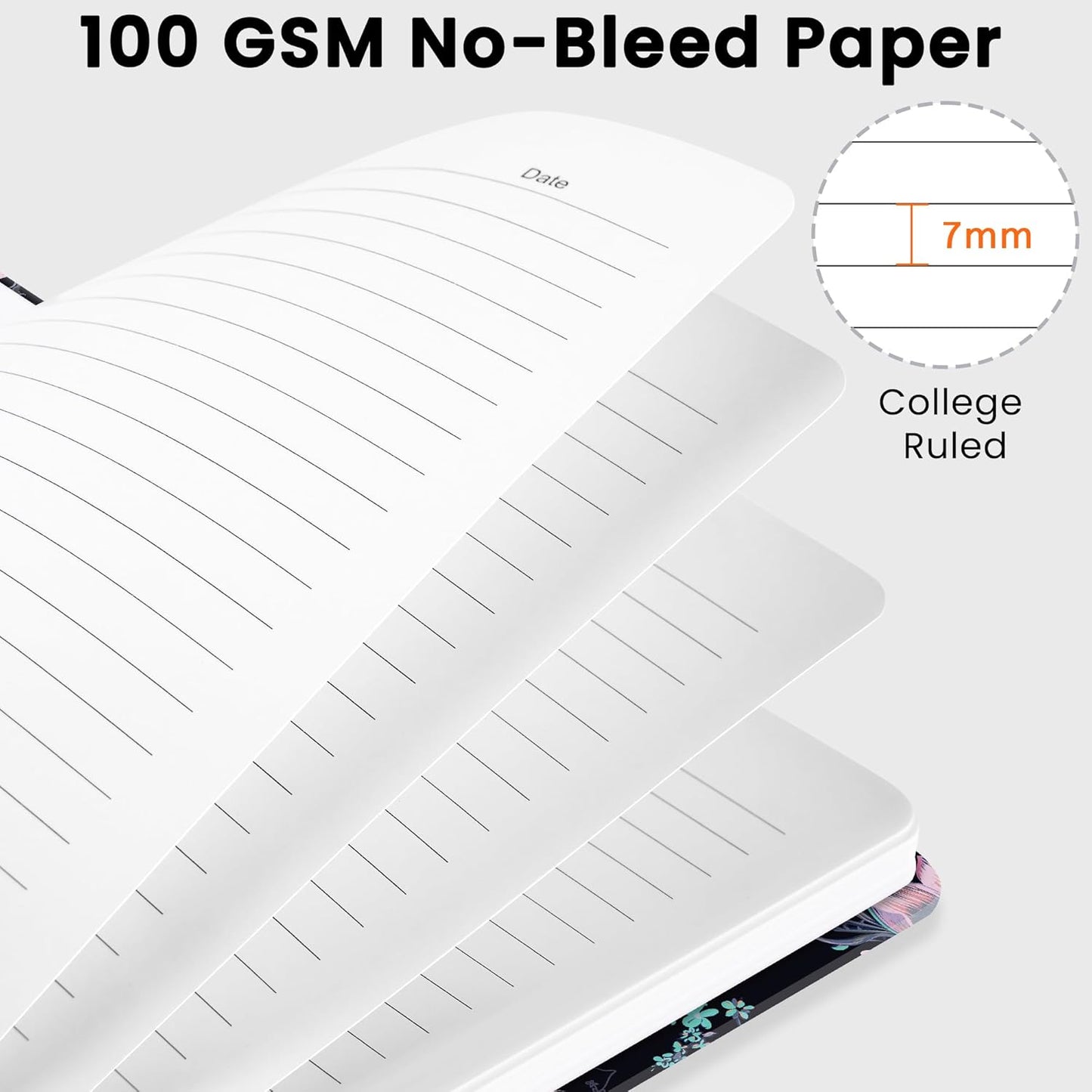 CICPAP Lined Spiral Journal Notebook, A5 College Ruled Notebook for Journaling, Note-Taking, and Daily Planning, Durable Hardcover with an Elegant Design, Purple