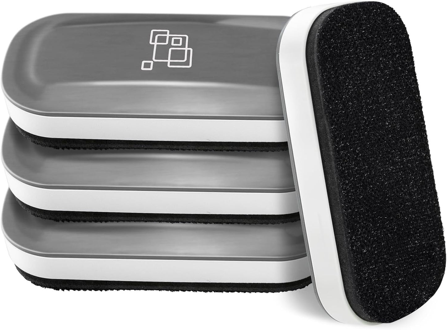 maxtek Dry Erase Eraser, Magnetic White Board Erasers - 2 Pack, Glass Whiteboard Eraser for Office and School Supplies (Gray)
