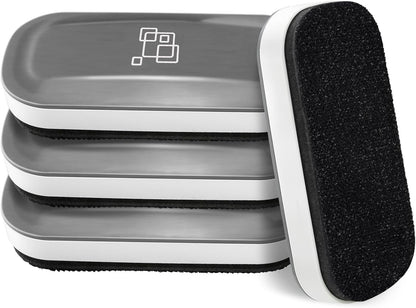 maxtek Dry Erase Eraser, Magnetic White Board Erasers - 2 Pack, Glass Whiteboard Eraser for Office and School Supplies (Gray)