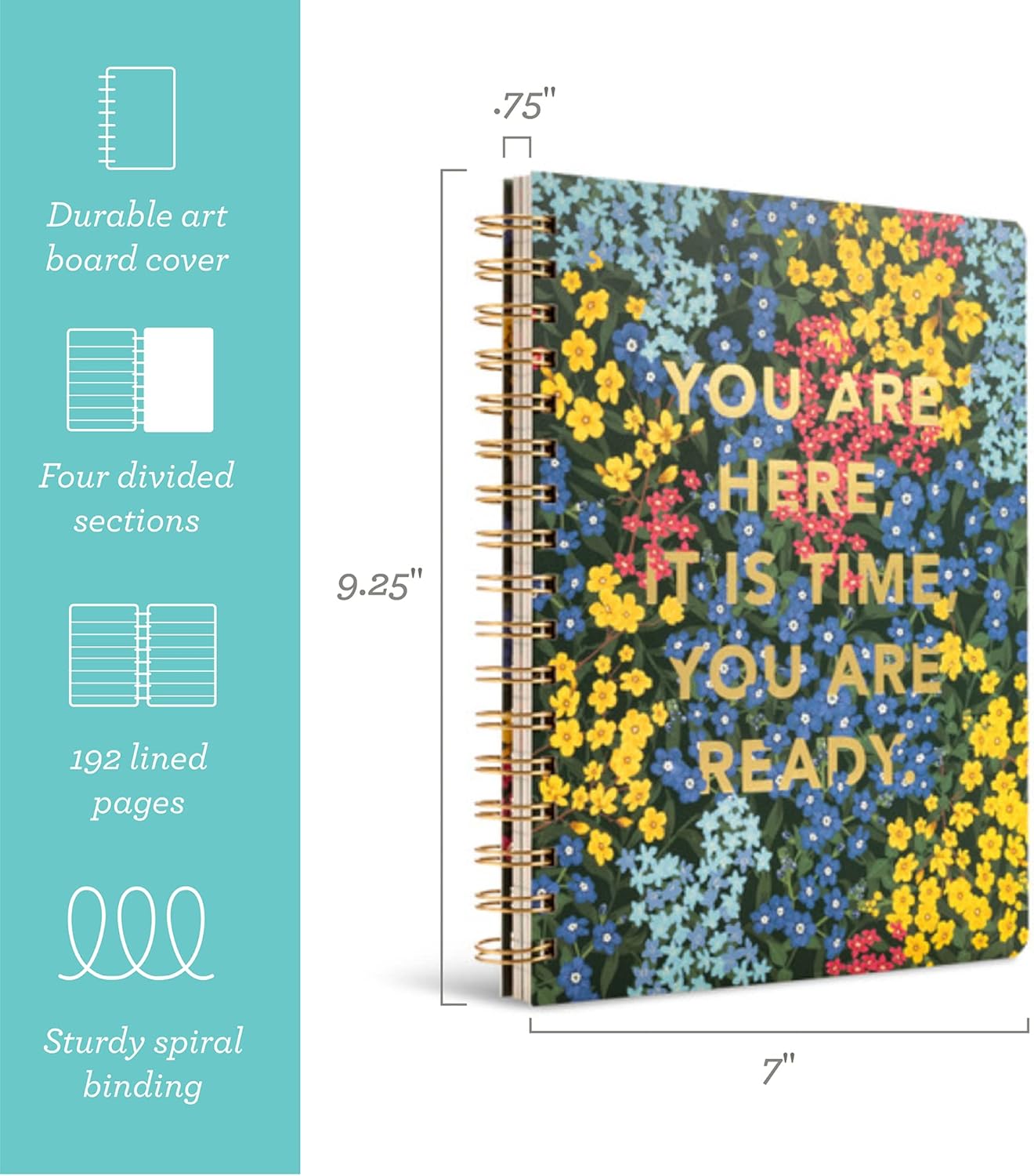 Compendium Spiral Notebook – Expect the Best Things to Happen Today – A Designer Spiral Notebook with 192 Lined Pages, College Ruled, 7.0" W x 9.25" H