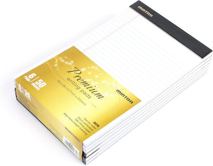Mintra Office Colorful Legal Pads - Includes 2 Blue, 2 Pink, and, 2 Green Writing Pads, Micro Perforated Lined Sheets, Ideal for Professional & Personal Use, 5"x8" Narrow Ruled, 6 pack Basic Pastel