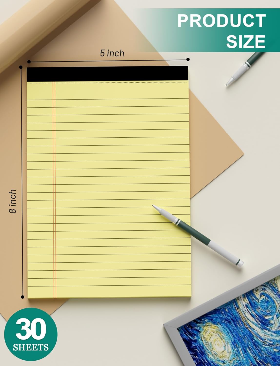12 Pack Legal Pads 5x8 Inch Colorful Note Pads for Writing NotePads，Narrow Ruled Small Notepad 5x8 inch Legal Pad,30 Sheets Per Notebook Writing Pad for Study, Office, to-Do Lists(Multicolor)