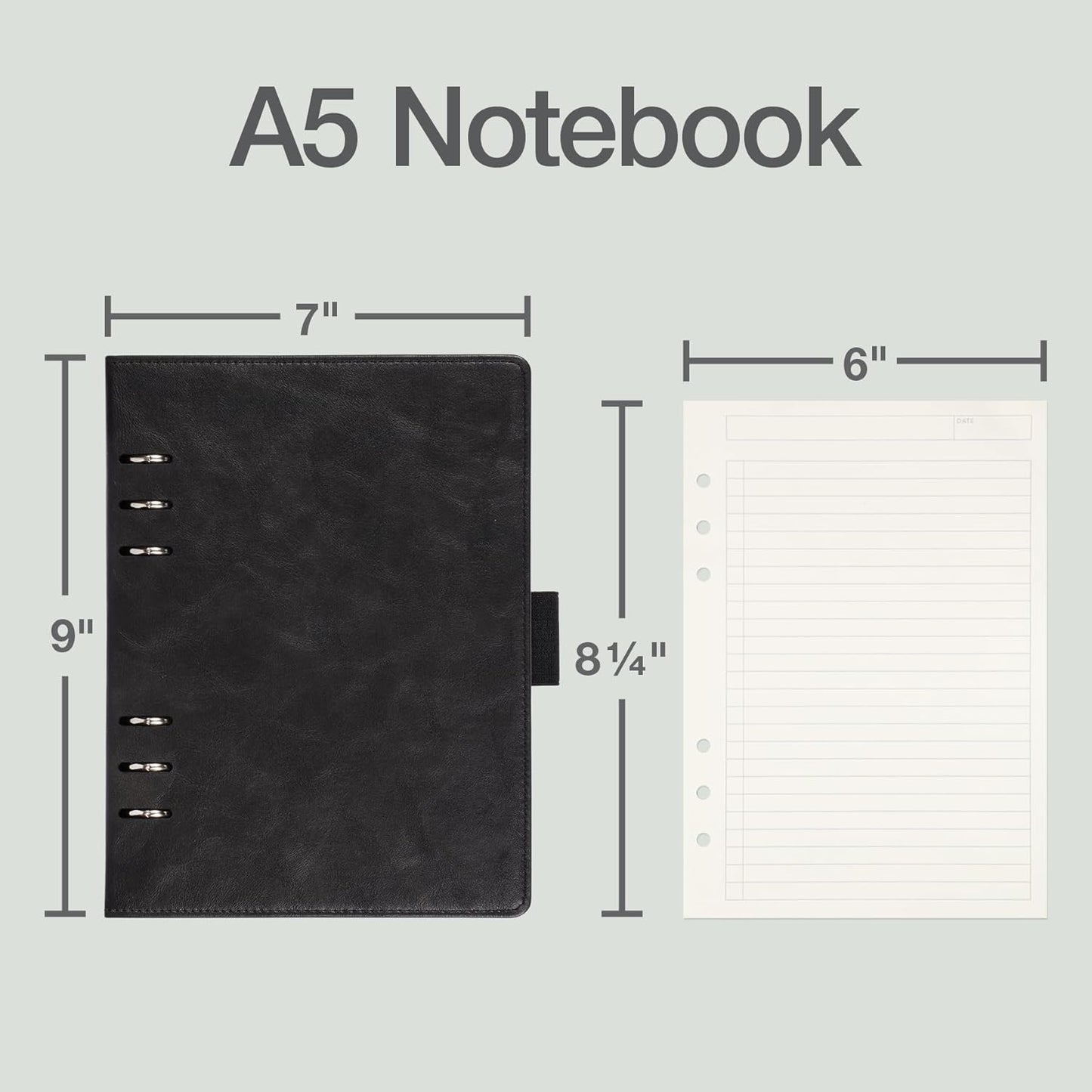 Oxford 6-Ring Professional Notebook, 7 x 9 Inch, Refillable Notebook, Writing Journal, Ivory Paper, 100 Sheets, Blush Pink Faux Leather Cover (90005)
