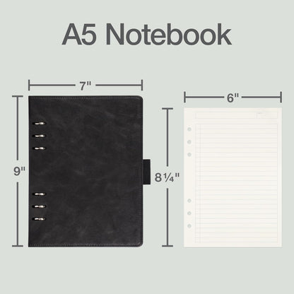 Oxford 6-Ring Professional Notebook, 7 x 9 Inch, Refillable Notebook, Writing Journal, Ivory Paper, 100 Sheets, Blush Pink Faux Leather Cover (90005)