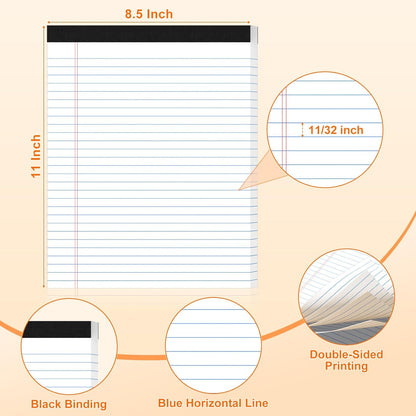 12pcs 5x8 Inch Yellow Note Pads Legal Pads, College Ruled Writing Legal Pads, 360 Sheets Total, Notepad for Students, Office & Home | Bulk Supply for Notes, Lists & Planning | Premium Quality Paper