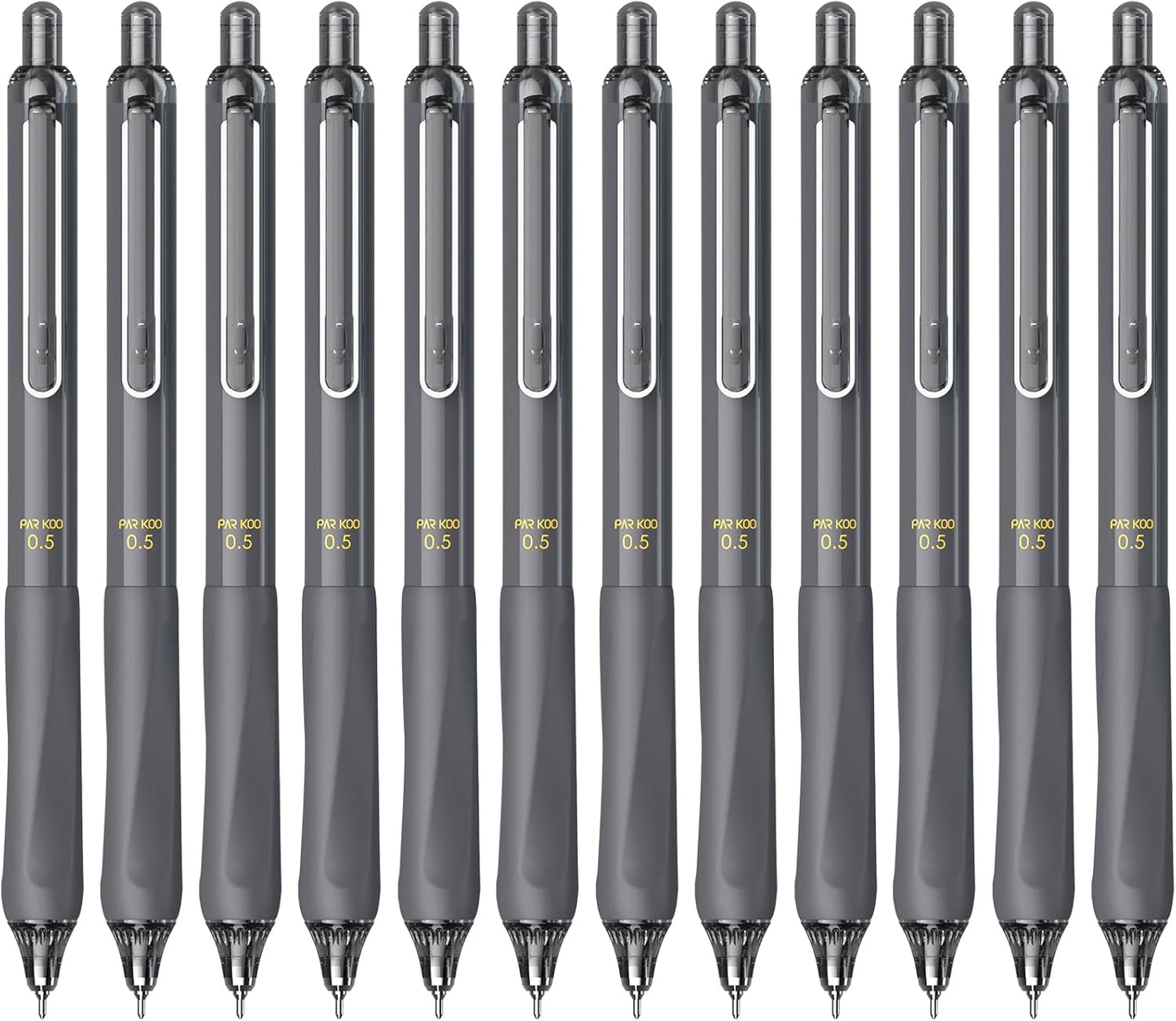 ParKoo Gel Pens Quick Dry Ink Fine Point 0.5mm, Retractable Rolling Ball 6 Black/6 Blue Ink Pen, Click Silent Pens Set for Journaling Notetaking Drawing Sketching Smooth Writing Non Bleed 12pcs
