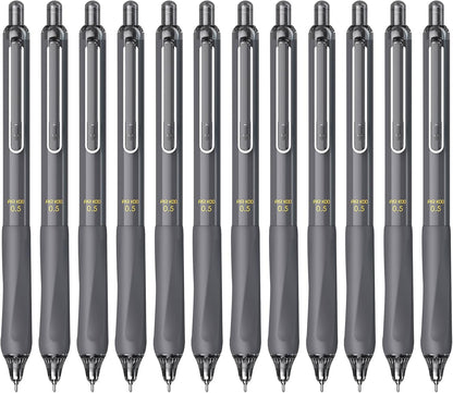 ParKoo Gel Pens Quick Dry Ink Fine Point 0.5mm, Retractable Rolling Ball 6 Black/6 Blue Ink Pen, Click Silent Pens Set for Journaling Notetaking Drawing Sketching Smooth Writing Non Bleed 12pcs