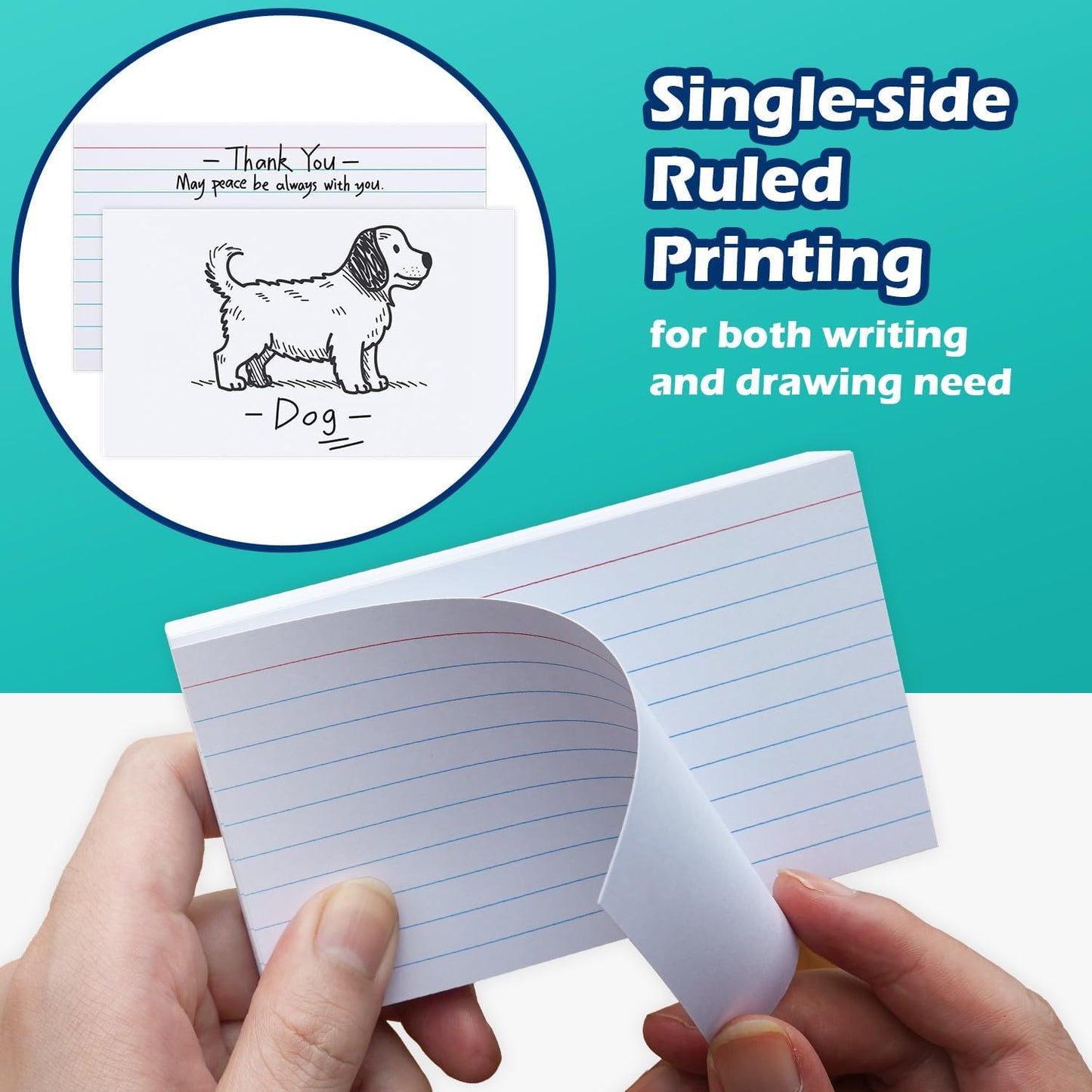 Blank Index Cards 3x5 Unlined Unruled Flash Note Cards 3" x 5", White, 100 Count, 200 GSM Heavy Weight
