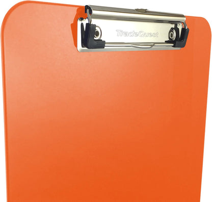 Trade Quest Plastic Clipboard Opaque Color Letter Size Low Profile Clip (Pack of 6) (Black)