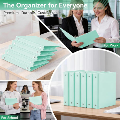 SUIN 1 Inch 3 Ring Binder, Clear 1'' View Presentation Binders with 2 Pockets, Fits 8.5 x 11 Letter Size, Durable Polypropylene, Non-Stick & PVC-Free for School, Office & Home (Orange)