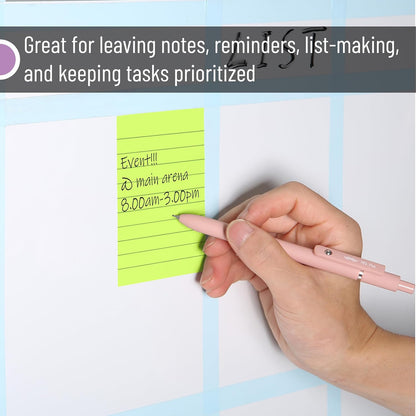 Mr. Pen- Lined Sticky Notes, 3" x 3", 12 Pads, 60 Sheets/Pad, Morandi Color, Bulk Sticky Notes with Lines, Ruled Post Stickies, Memo Pads, Self-Stick Note Pad for Office, School, Home, Study