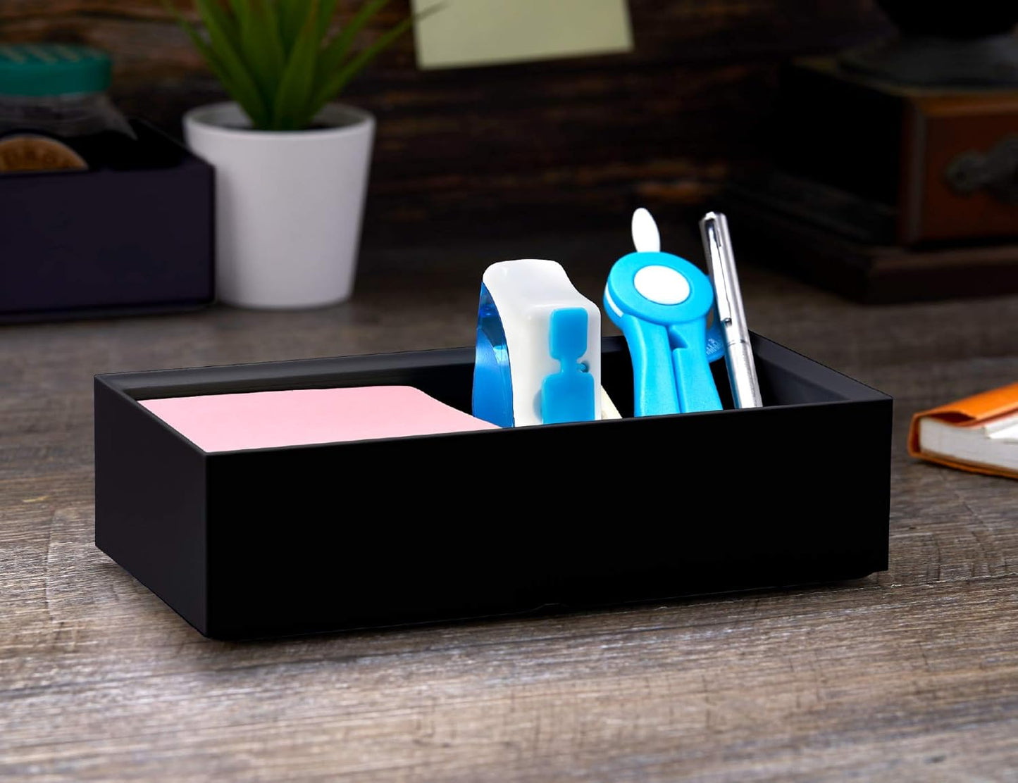 Bostitch Office Konnect Desk Organizer Accessory Tray, Stacks for Desktop Storage, Black