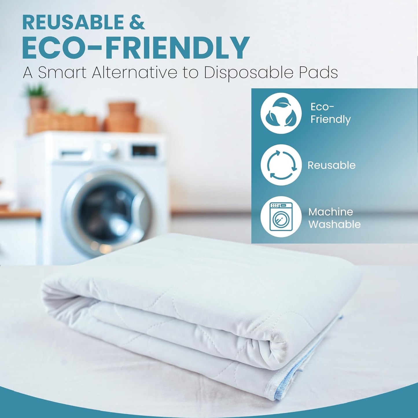 Epica Premium Ultra Plus Waterproof Sheet Protector Bed Pad, Under-pad, Quilted, Waterproof, and Washable, 34" x 52" for Children or Adults with Incontinence 34”x 52” (500 Washes ) Pack of 1