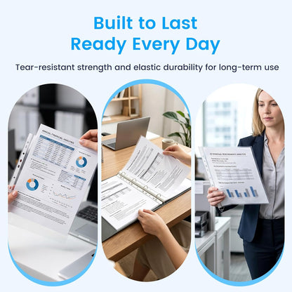 Clear Sheet Protectors 8.5 x 11 Inch Easy-Open, Transparent Plastic Page Sleeves for 3-Ring Binders, Bulk Pack for Business, Office, School & Classroom Use - Durable & Smooth