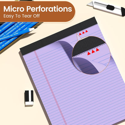 Legal Pads 8.5 X11, Narrow Ruled Notepads, 2 Pack, 50 Sheet/Pad, White Legal Pads, Tear Off Notepad, Perforated Writing Pad, Notebook Paper College Ruled, Notepads for Office Home School, Notepad