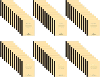 ROARING SPRING Composition Notebook, Manila Tag Flexible Cover, 144 Books, Wide Rule, 20 Sheets/40 Pages, 8.5" x 7", Made in USA