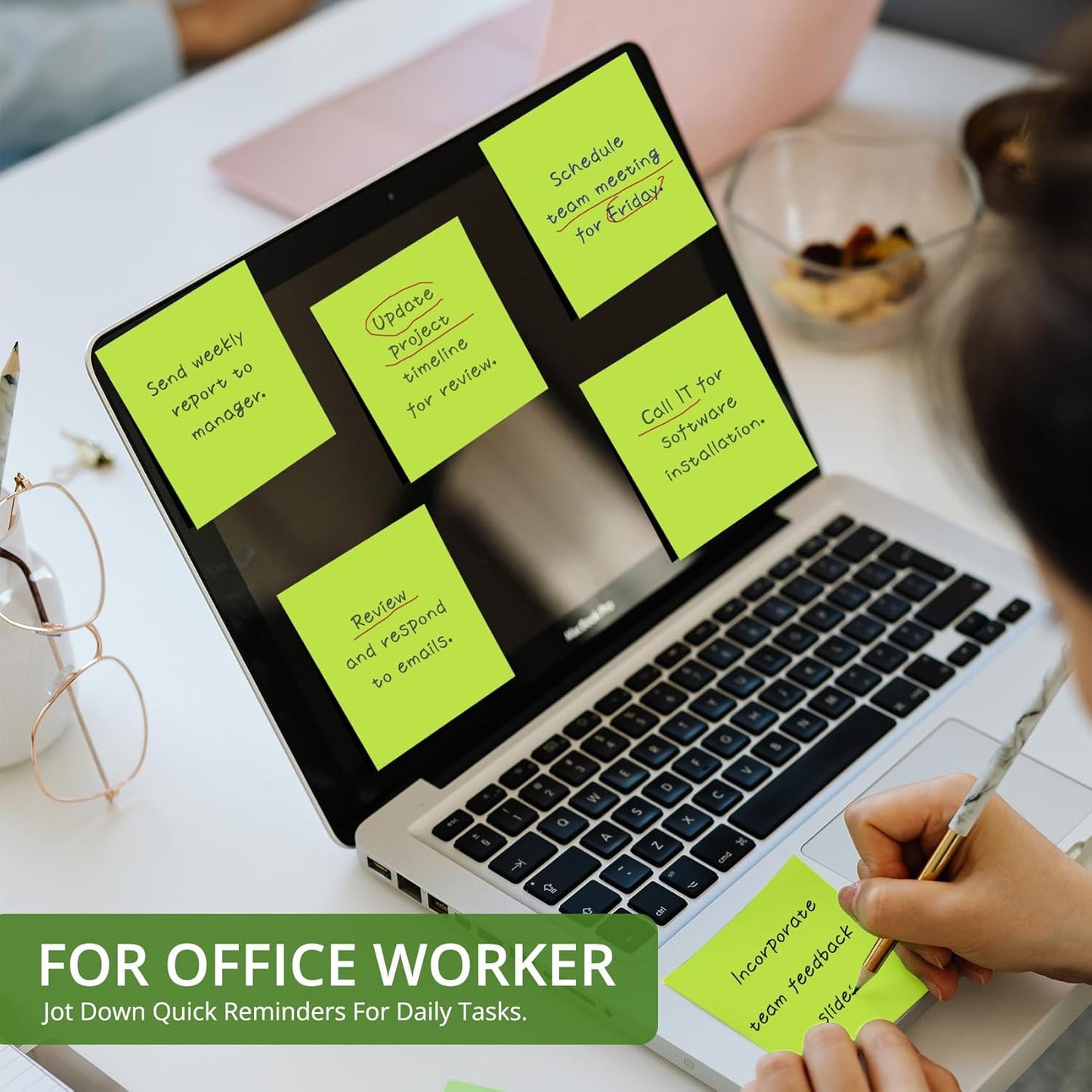 Sticky Notes, 36 Pads, 3x3 Inches Self-Stick Note Pads, Perfect for Office, Study, and Daily Life Organization - Bright