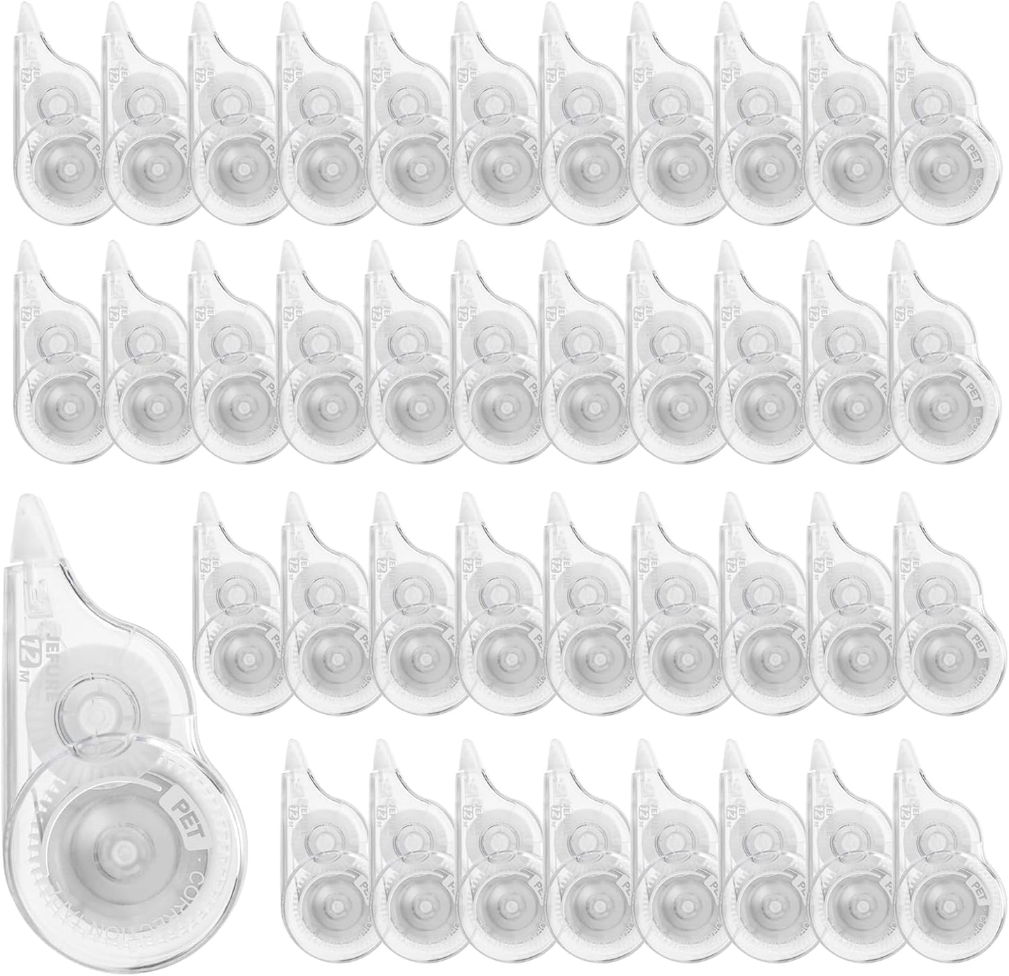 30 Pcs Correction Tape, 39.4 Ft White Wrong Out Tear-Resistant Bulk, Instant Corrections Easy To Use Applicator for School, Office, Note Taking, Journal (Tape Width 0.2 in, Clear)