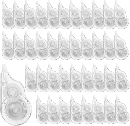 30 Pcs Correction Tape, 39.4 Ft White Wrong Out Tear-Resistant Bulk, Instant Corrections Easy To Use Applicator for School, Office, Note Taking, Journal (Tape Width 0.2 in, Clear)